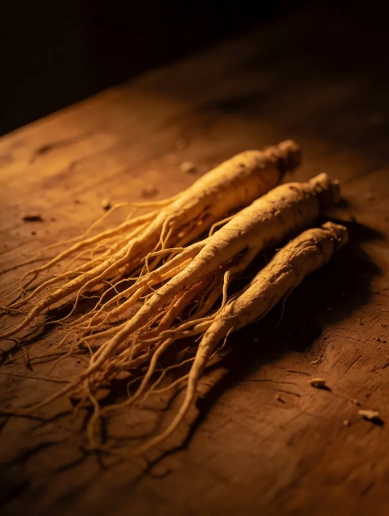 Dried botanical roots on a workbench