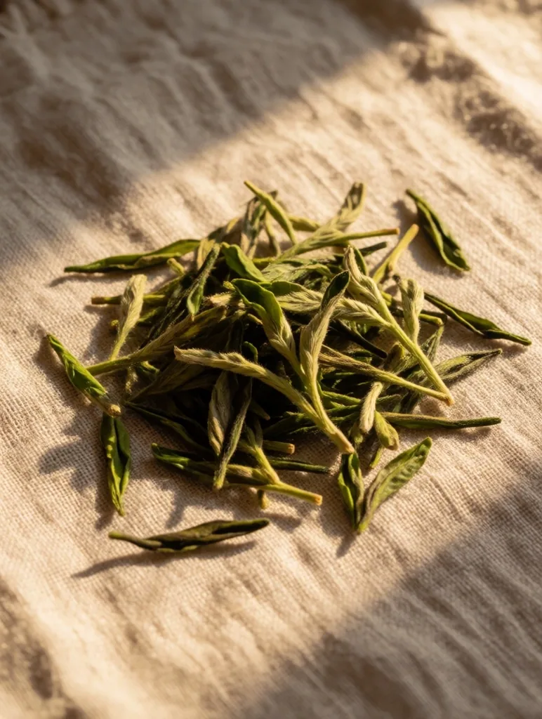 Bacopa and tea leaves on paper